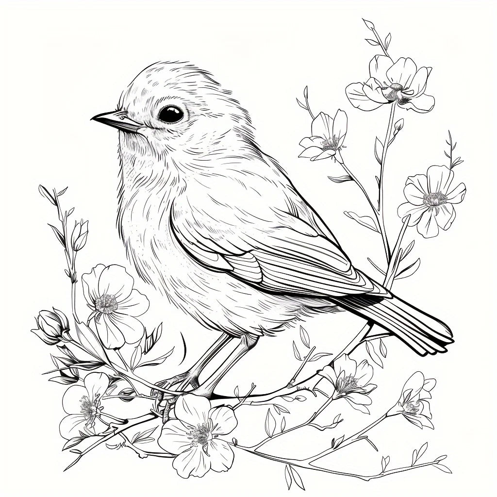 28 Pages Charming Birds World Coloring Coloring Book for Soothing Stress | Stress Reduction Colouring Book for Relax &Gifting