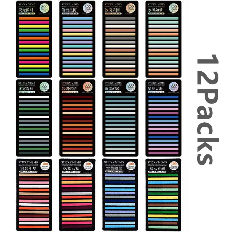 KindFuny Set Transparent Sticky Note Self-Adhesive BookMarker Annotation Reading Book Clear Tab Kawaii Cute Stationery