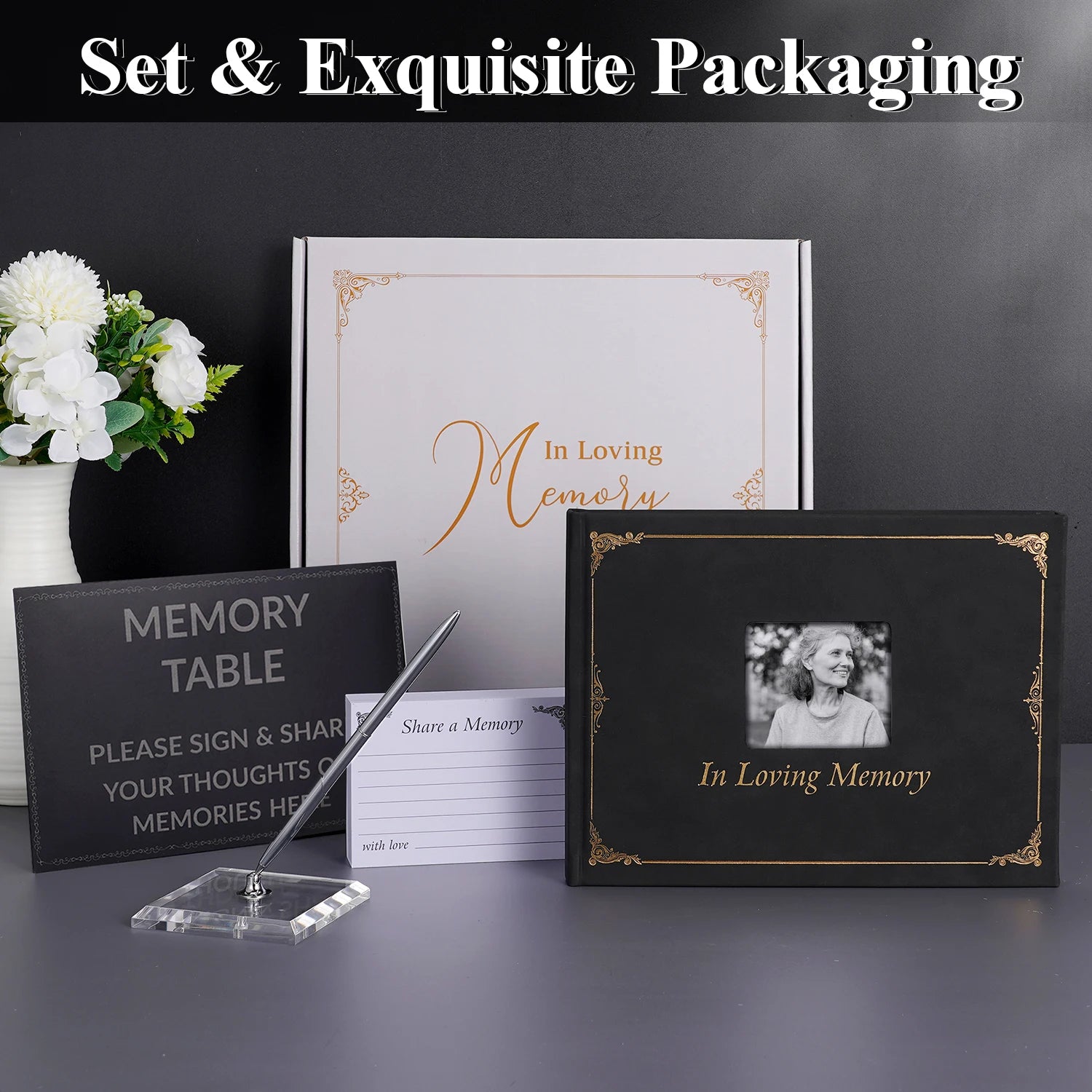 Guest Book Signature Funeral Book Funeral Reception Sign in Funeral Message Book Keepsake Album Anniversary Memorial Sign-inbook