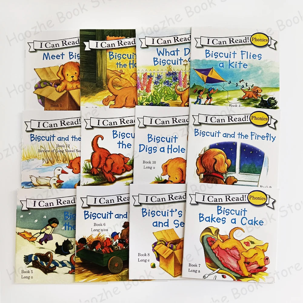 12 Books I Can Read English Picture Book Phonics Short Vowel Long Vowel Funny Learning Pocket Book Montessori Bedtime Reading