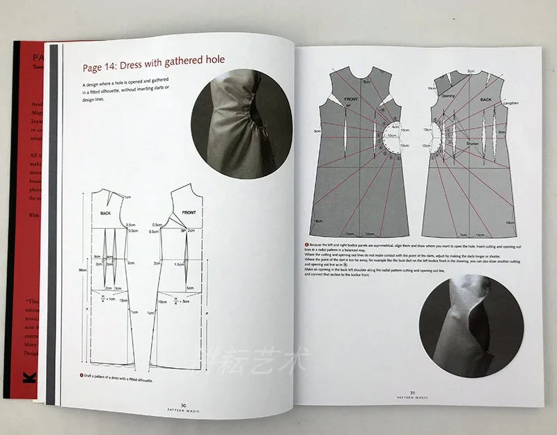 4 Books/Set English Tomoko Nakamichi Pattern Magic Books Volume 1-4 Stretch Fabrics Clothing Cutting Design Teaching Book