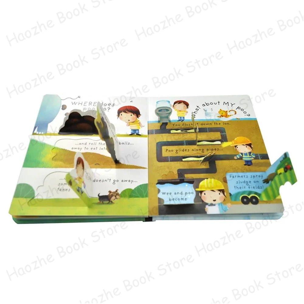 What is Poo Usborne Lift the flap Activity English Book Montessori Knowledge Learning for Kindergarten Preschool Kids Reading
