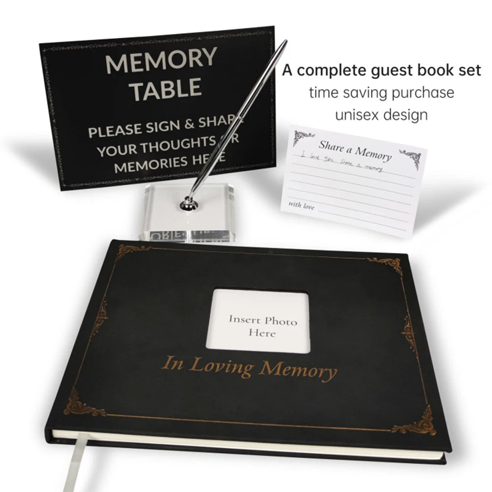 Guest Book Signature Funeral Book Funeral Reception Sign in Funeral Message Book Keepsake Album Anniversary Memorial Sign-inbook