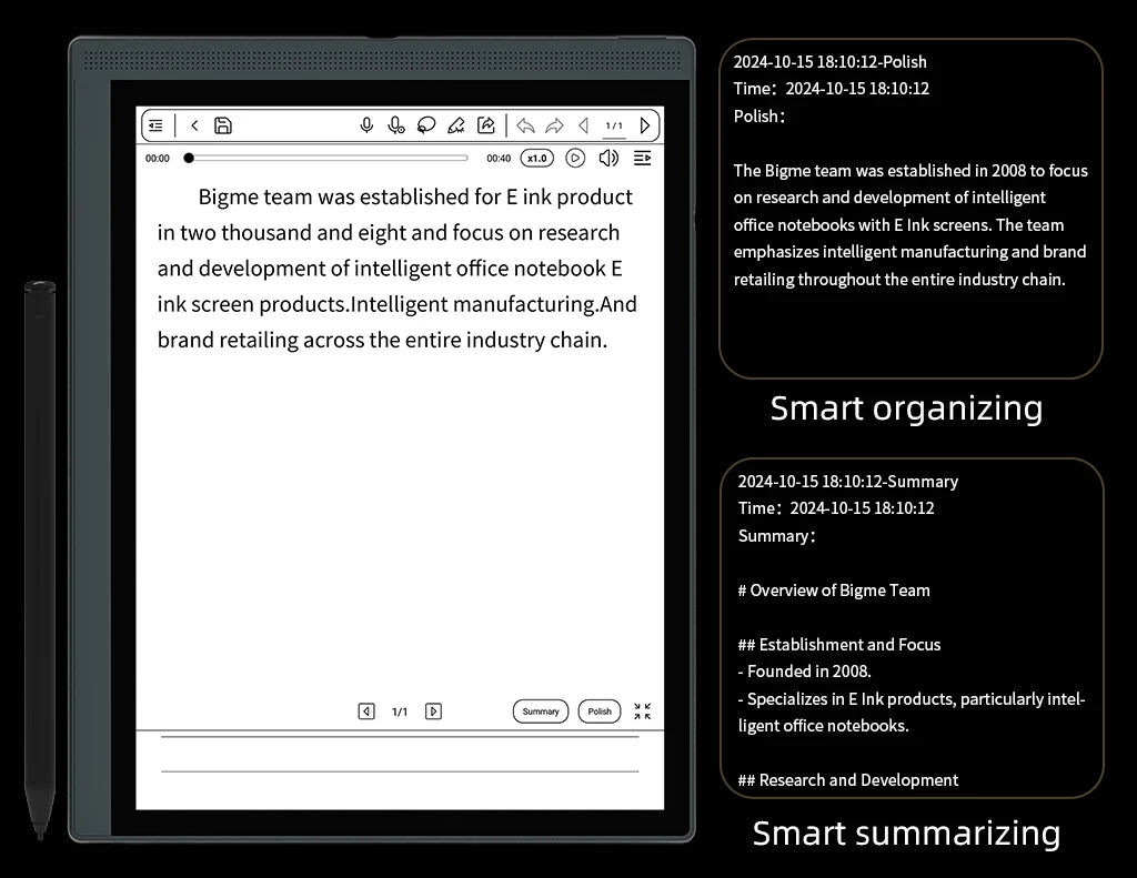 BIGME B1051C Lite ebook reader, 10.3'' Color E-ink screen Electronic book, 4+64GB Android 14 ereader Tablet support Google Play