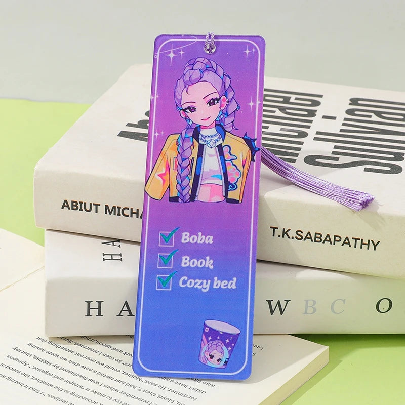 Demon Hunters Huntrix Bookmarks Cartoon Anime Stationery Supplies School Book Page Markers Kawaii Book Accessories for Bookworms