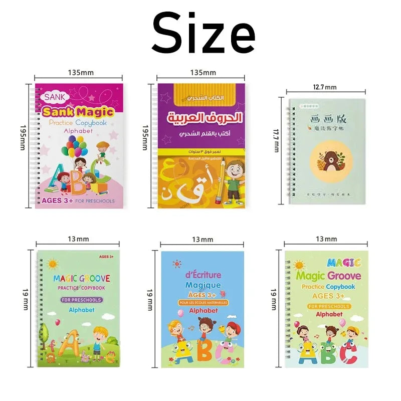 Reusable Children 3D Copybook For Calligraphy Numbers 0-10 Handwriting Copybooks Learning Math Writing Practice Book For Kids