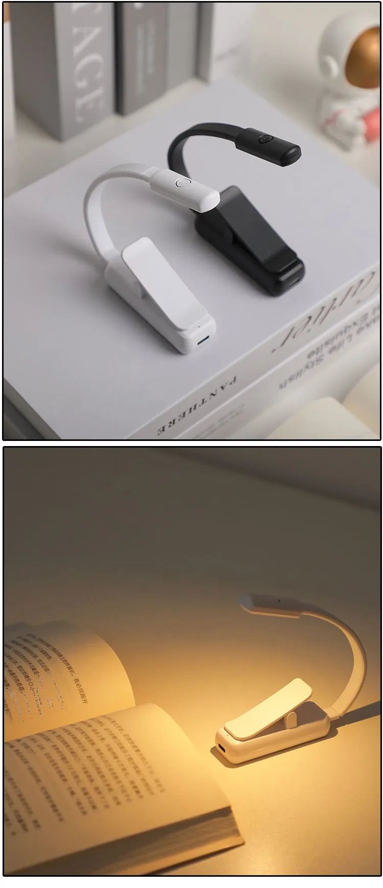 Mini led Usb Light Rechargeable Desk Lamp Reading Light Flexible Portable Mini Night Light For Books Bedside Clip Flashlight