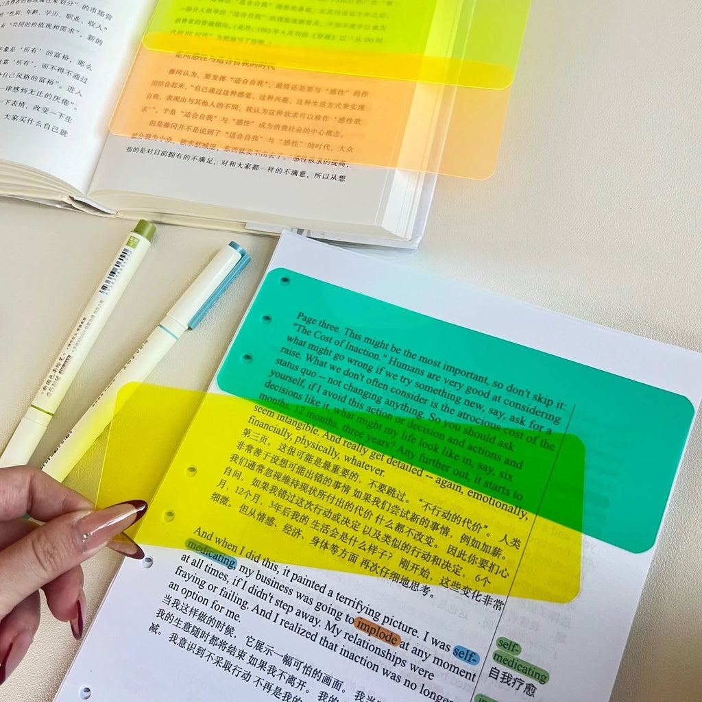 5pcs ADHD Guided Reading Strips Highlight Colored Overlay Bookmarks for Dyslexia Reading Tracker Ruler Reading Tools