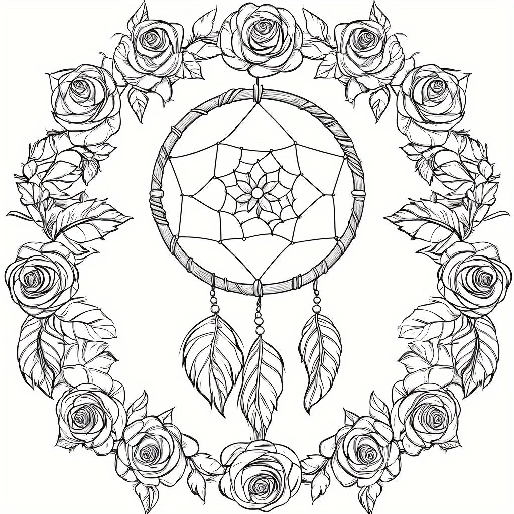 28 Pages Fairy Dream Catcher Coloring Book for Adult Stress Reduction | Colouring Book for Stress Relief and Mood Reduction