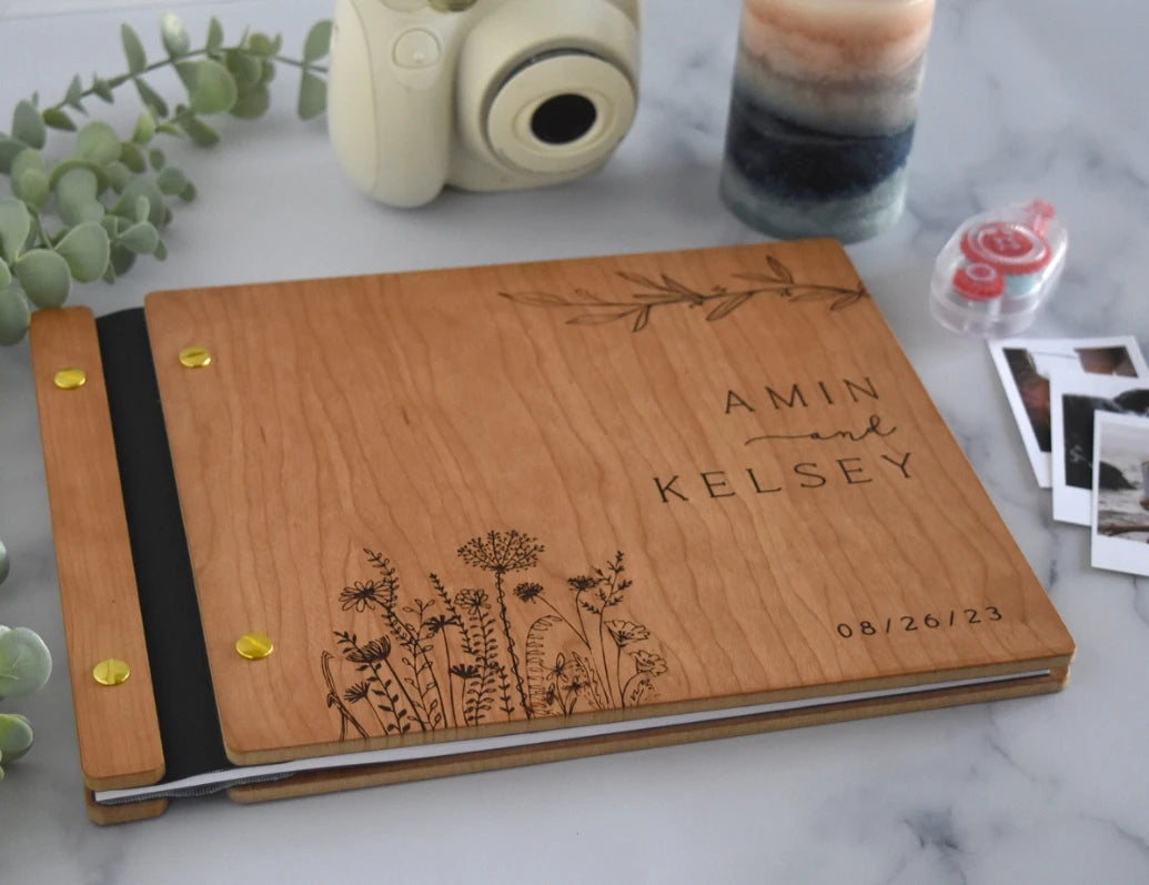 Personalized Wedding Guest Book Custom Reception Guestbook Engagement Signning Book Gifts for Her Personalized Photo Album