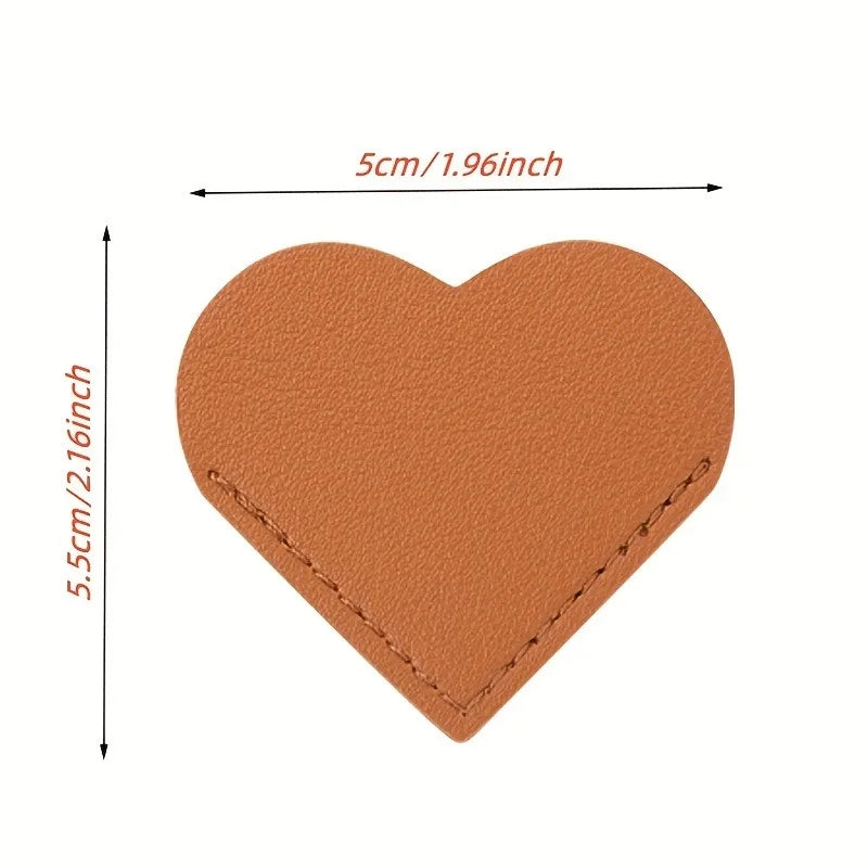3pcs Bookmark PU Leather Love Heart Bookmarks for Book Mini Corner Page Marker Stationery Supplies Bookmark Gift