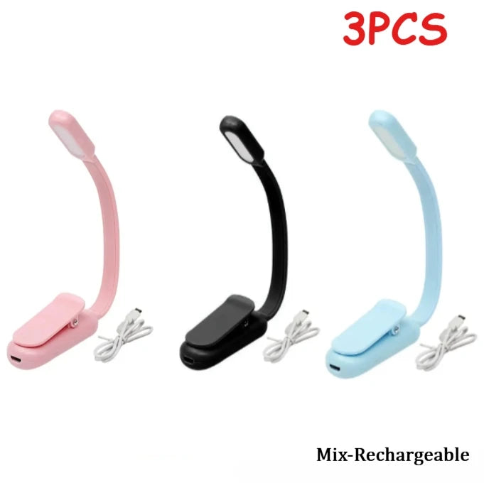 Mini led Usb Light Rechargeable Desk Lamp Reading Light Flexible Portable Mini Night Light For Books Bedside Clip Flashlight