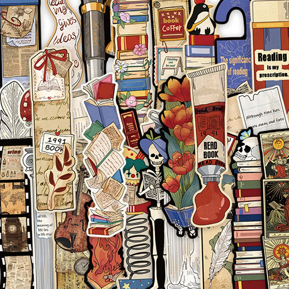 30pcs Retro Romantic Reading Books Bookish Paper Bookmarks DIY Students Reader Page Markers Library Office Page Markings