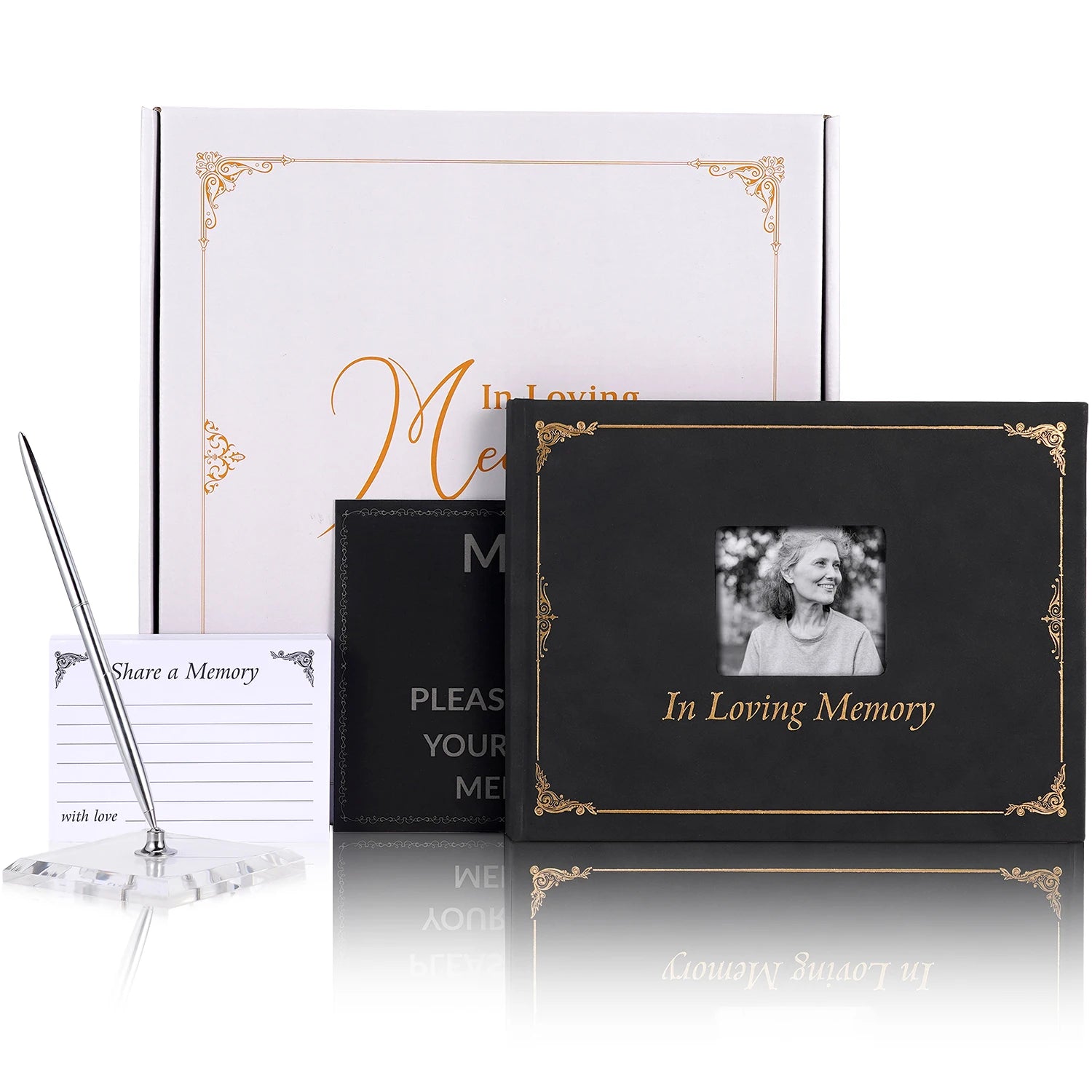 Guest Book Signature Funeral Book Funeral Reception Sign in Funeral Message Book Keepsake Album Anniversary Memorial Sign-inbook