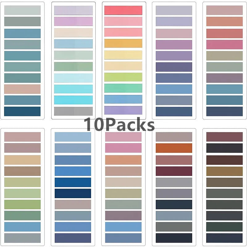 KindFuny Set Transparent Sticky Note Self-Adhesive BookMarker Annotation Reading Book Clear Tab Kawaii Cute Stationery