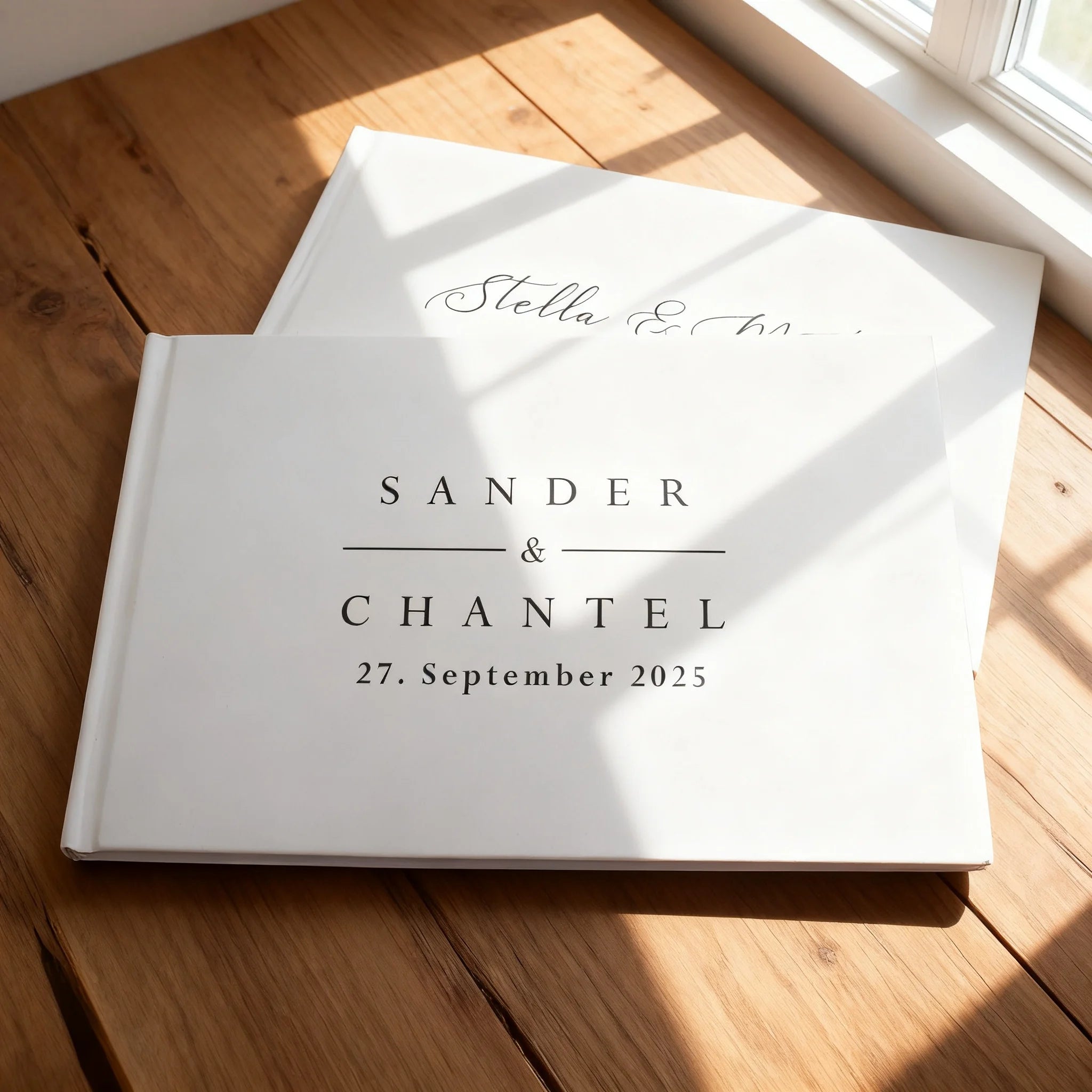 Personalized Guest Book for Wedding White/Black Noble Message Photo Album Simple Elegant Horizontal Keepsake Book Signature Book