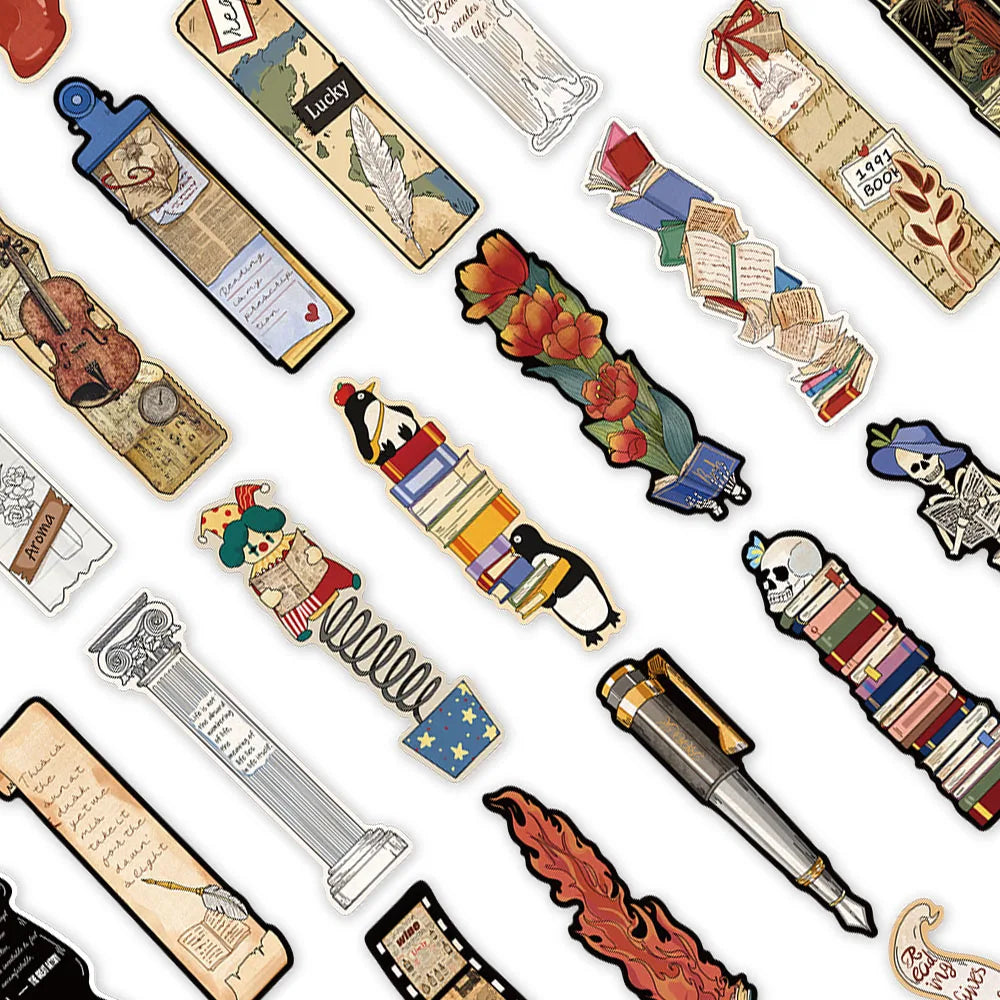 30pcs Retro Romantic Reading Books Bookish Paper Bookmarks DIY Students Reader Page Markers Library Office Page Markings